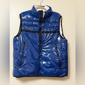 NEW Calvin Klein Sorona Aura Men's Blue Puffer Vest with breathable insulation